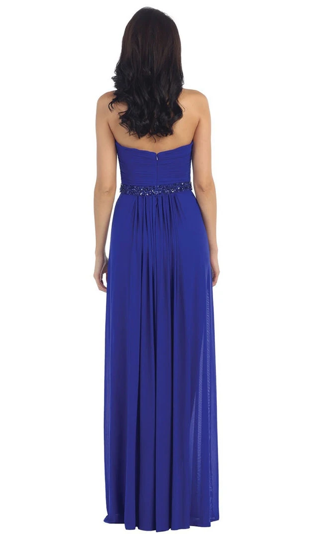 May Queen - Strapless Ruched Bodice Chiffon Long Prom Dress 8 May Queen - Strapless Ruched Bodice Chiffon Long Prom Dress