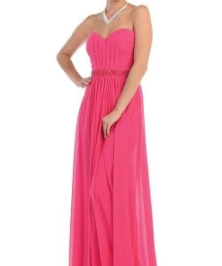 May Queen - Strapless Ruched Bodice Chiffon Long Prom Dress 12 May Queen - Strapless Ruched Bodice Chiffon Long Prom Dress