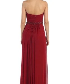 May Queen - Strapless Ruched Bodice Chiffon Long Prom Dress 11 May Queen - Strapless Ruched Bodice Chiffon Long Prom Dress