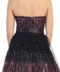 May Queen - Strapless Straight Mesh Cocktail Dress 11 May Queen - Strapless Straight Mesh Cocktail Dress