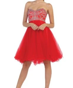 May Queen - Strapless Sweetheart A-line Cocktail Dress