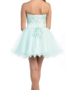 Cocktail Dresses May Queen - Strapless Sweetheart Corset Cocktail Dress MQ 873