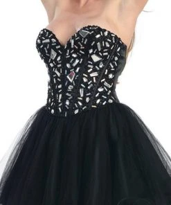 Cocktail Dresses May Queen - Strapless Sweetheart Corset Cocktail Dress MQ 873