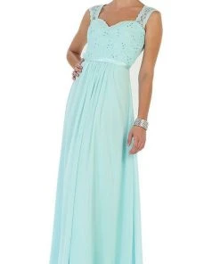 May Queen - Stunning Embellished Sweetheart Neck Chiffon A-Line Evening Dress
