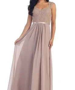 May Queen - Stunning Embellished Sweetheart Neck Chiffon A-Line Evening Dress