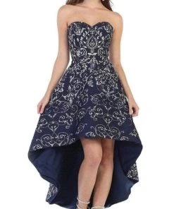 May Queen - Sweetheart Embroidered Metallic Scrolls RQ7672 - 1 Pc Blush In Size 16 Available Cocktail Dresses