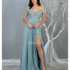 Formal Gowns May Queen - Sweetheart Pleated Evening Dress RQ7876 - 1 Pc Dusty Blue In Size 16 Available 2 Formal Gowns May Queen - Sweetheart Pleated Evening Dress RQ7876 - 1 Pc Dusty Blue In Size 16 Available