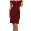 Cocktail Dresses May Queen - Sweetheart V-Back Sheath Dress MQ1577 - 1 Pc Burgundy In Size 6 Available