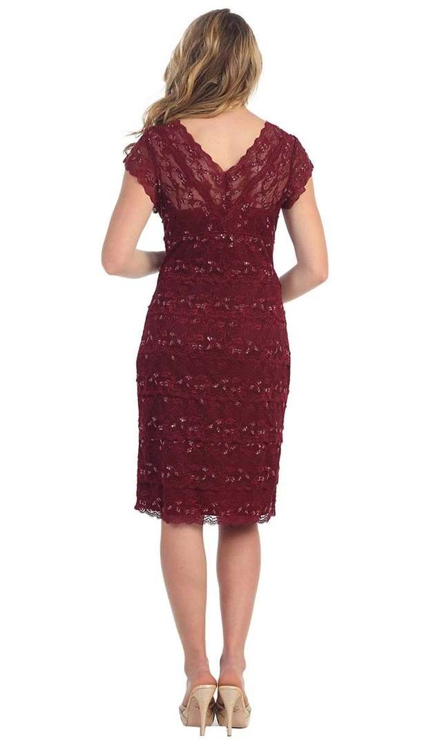 May Queen - Tiered Scallop Lace V-Neck Formal Dress MQ974 4 May Queen - Tiered Scallop Lace V-Neck Formal Dress MQ974