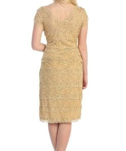 May Queen - Tiered Scallop Lace V-Neck Formal Dress MQ974 23 May Queen - Tiered Scallop Lace V-Neck Formal Dress MQ974