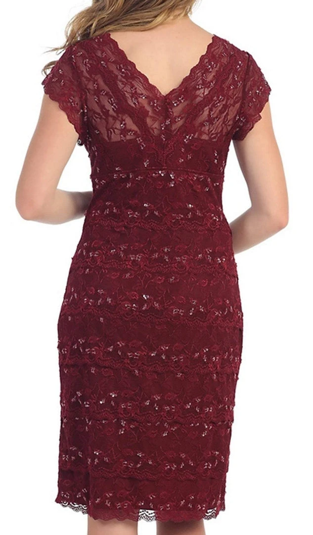 May Queen - Tiered Scallop Lace V-Neck Formal Dress MQ974 6 May Queen - Tiered Scallop Lace V-Neck Formal Dress MQ974