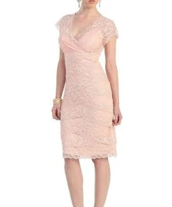 May Queen - Tiered Scallop Lace V-Neck Formal Dress MQ974 24 May Queen - Tiered Scallop Lace V-Neck Formal Dress MQ974