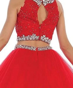 May Queen - Two Piece Beaded Jewel Quinceanera Ballgown Formal Gowns