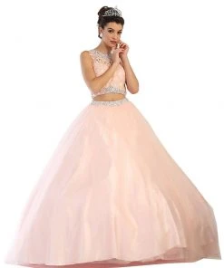 May Queen - Two Piece Beaded Jewel Quinceanera Ballgown Formal Gowns