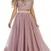 Formal Gowns May Queen - Two Piece Bedazzled Bateau Evening Ballgown