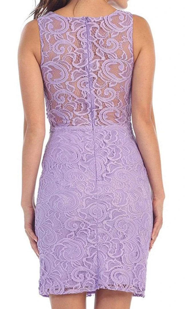 May Queen - Two Piece Lace Sheath Dress MQ1267 - 1 Pc Lilac In Size 8 Available 6 May Queen - Two Piece Lace Sheath Dress MQ1267 - 1 Pc Lilac In Size 8 Available