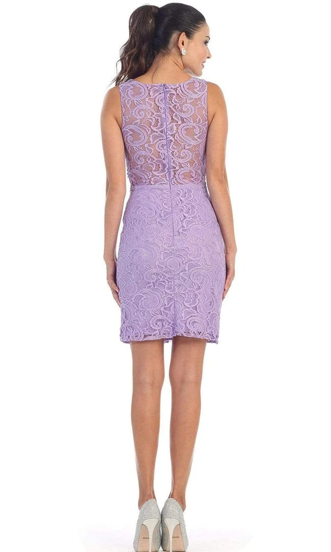 May Queen - Two Piece Lace Sheath Dress MQ1267 - 1 Pc Lilac In Size 8 Available 4 May Queen - Two Piece Lace Sheath Dress MQ1267 - 1 Pc Lilac In Size 8 Available