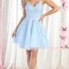 May Queen - V-Neck Floral A-Line Cocktail Dress MQ1862 - 1 Pc Babyblue In Size 6 Available Cocktail Dresses 2 May Queen - V-Neck Floral A-Line Cocktail Dress MQ1862 - 1 Pc Babyblue In Size 6 Available Cocktail Dresses