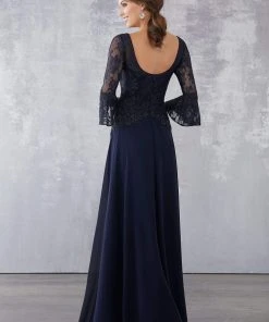 MGNY By Mori Lee - 71704 Embroidered Bell Sleeve V-neck A-line Dress Formal Gowns 6 MGNY By Mori Lee - 71704 Embroidered Bell Sleeve V-neck A-line Dress Formal Gowns