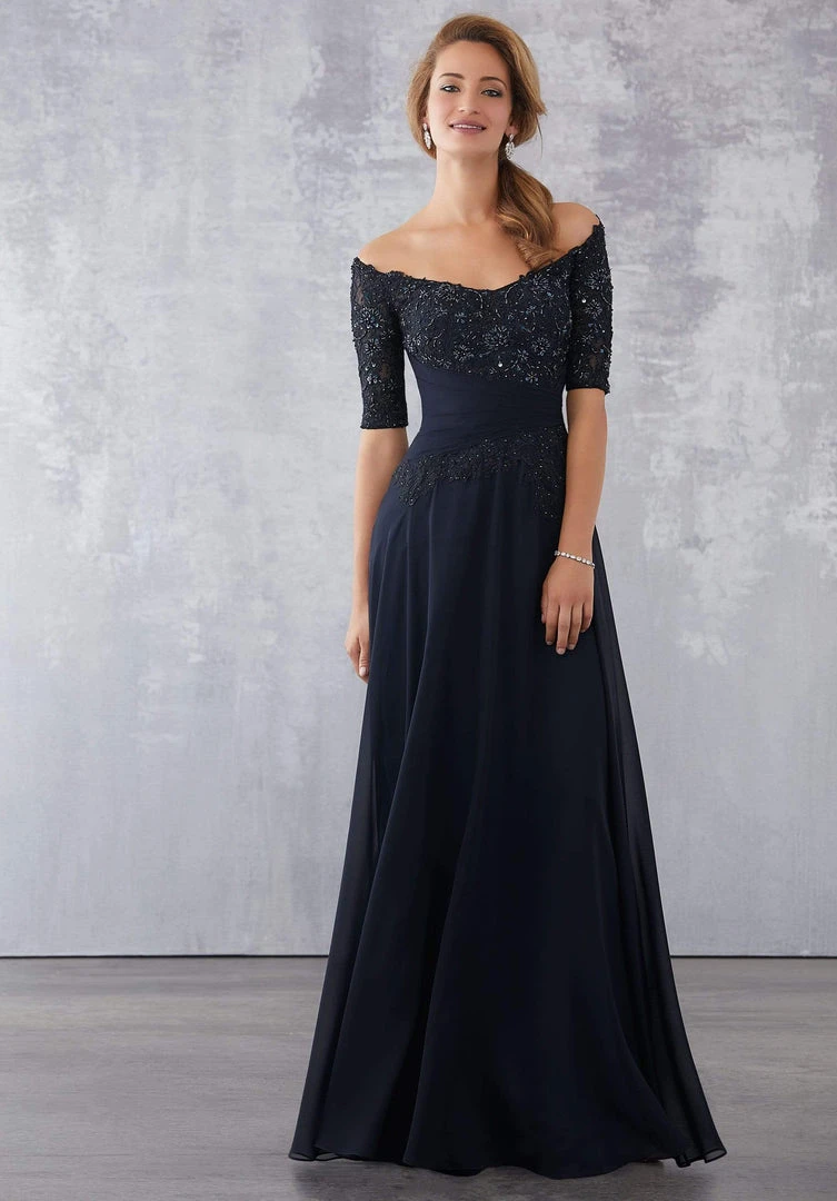 MGNY By Mori Lee - 71706 Embroidered Off-Shoulder A-line Gown 6 MGNY By Mori Lee - 71706 Embroidered Off-Shoulder A-line Gown