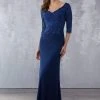 MGNY By Mori Lee - 71707 Embellished Lace V-neck Trumpet Dress 2 MGNY By Mori Lee - 71707 Embellished Lace V-neck Trumpet Dress