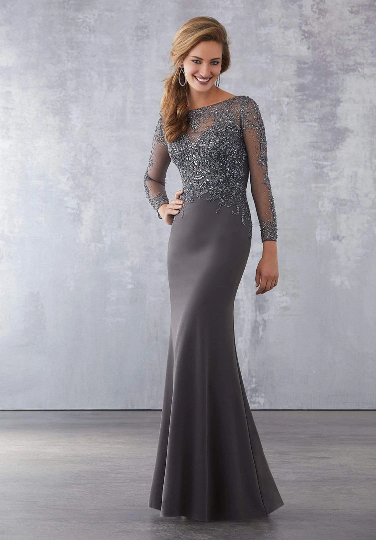 MGNY By Mori Lee - 71716 Beaded Illusion Bateau Mermaid Dress Formal Gowns 3 MGNY By Mori Lee - 71716 Beaded Illusion Bateau Mermaid Dress Formal Gowns