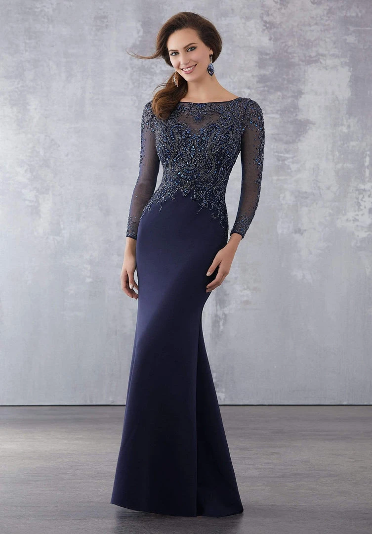 MGNY By Mori Lee - 71716 Beaded Illusion Bateau Mermaid Dress Formal Gowns 6 MGNY By Mori Lee - 71716 Beaded Illusion Bateau Mermaid Dress Formal Gowns