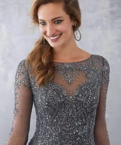 MGNY By Mori Lee - 71716 Beaded Illusion Bateau Mermaid Dress Formal Gowns 9 MGNY By Mori Lee - 71716 Beaded Illusion Bateau Mermaid Dress Formal Gowns