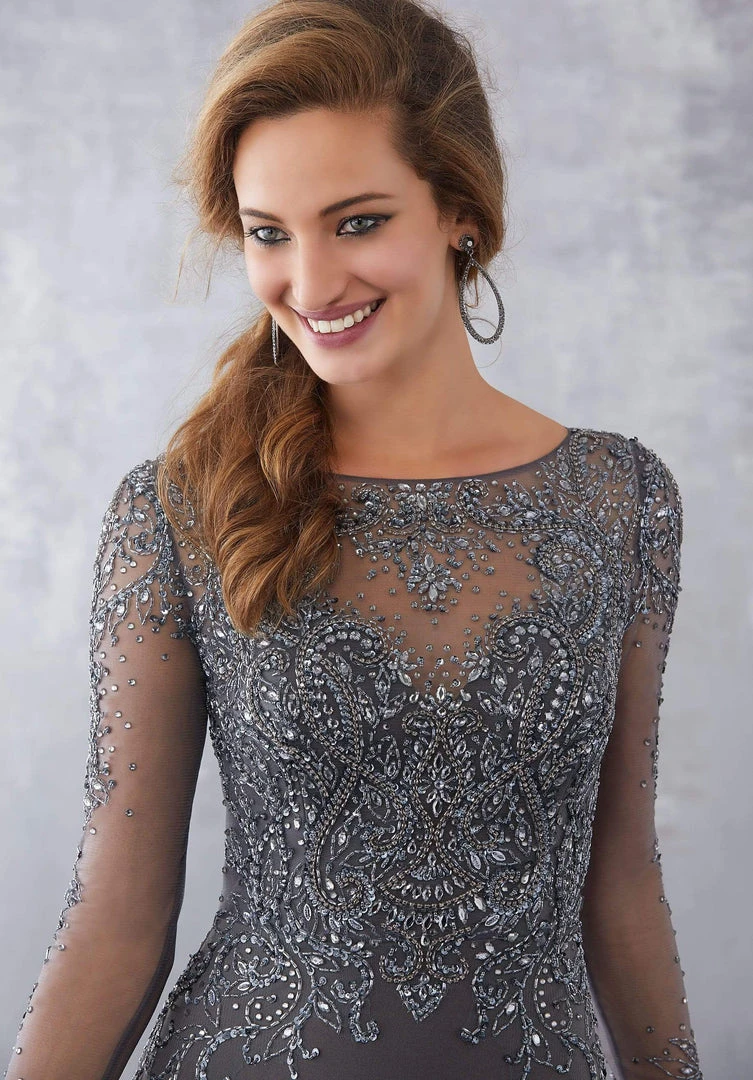 MGNY By Mori Lee - 71716 Beaded Illusion Bateau Mermaid Dress Formal Gowns 5 MGNY By Mori Lee - 71716 Beaded Illusion Bateau Mermaid Dress Formal Gowns