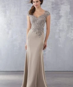 Formal Gowns MGNY By Mori Lee - 71718 Embroidered V-Neck Trumpet Gown