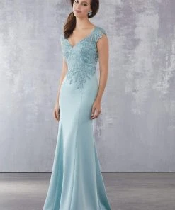 Formal Gowns MGNY By Mori Lee - 71718 Embroidered V-Neck Trumpet Gown 14 Formal Gowns MGNY By Mori Lee - 71718 Embroidered V-Neck Trumpet Gown