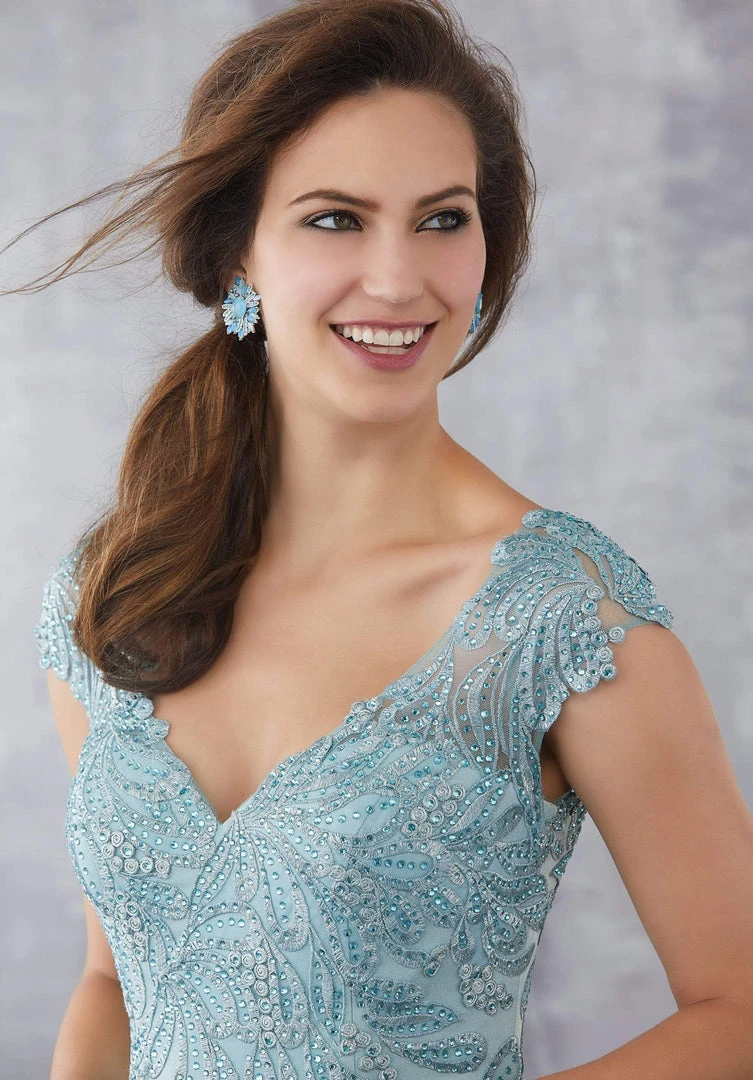 Formal Gowns MGNY By Mori Lee - 71718 Embroidered V-Neck Trumpet Gown 9 Formal Gowns MGNY By Mori Lee - 71718 Embroidered V-Neck Trumpet Gown