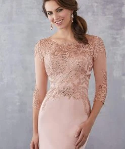 Formal Gowns MGNY By Mori Lee - 71721 Embroidered Bateau Fitted Dress With Train 11 Formal Gowns MGNY By Mori Lee - 71721 Embroidered Bateau Fitted Dress With Train