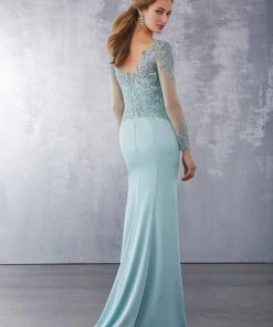 MGNY By Mori Lee - 71723 Embroidered Long Sleeve Trumpet Dress Formal Gowns