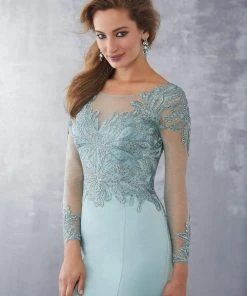 MGNY By Mori Lee - 71723 Embroidered Long Sleeve Trumpet Dress Formal Gowns
