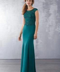 Formal Gowns MGNY By Mori Lee - 71724 Embroidered Scoop Sheath Gown