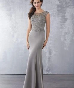 Formal Gowns MGNY By Mori Lee - 71724 Embroidered Scoop Sheath Gown 12 Formal Gowns MGNY By Mori Lee - 71724 Embroidered Scoop Sheath Gown