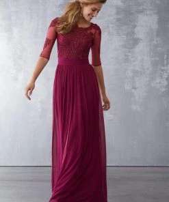 MGNY By Mori Lee - 71726 Embroidered Scoop Neck Sheath Dress