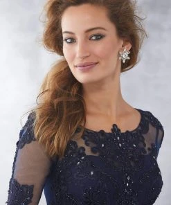 MGNY By Mori Lee - 71726 Embroidered Scoop Neck Sheath Dress