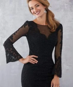 MGNY By Mori Lee - 71735 Embroidered Illusion Bateau Trumpet Dress