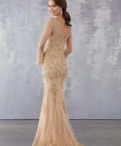 MGNY By Mori Lee - 71735 Embroidered Illusion Bateau Trumpet Dress 12 MGNY By Mori Lee - 71735 Embroidered Illusion Bateau Trumpet Dress