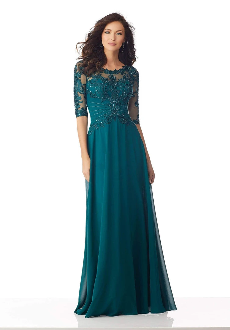 MGNY By Mori Lee - 71812 Beaded Embroidered Bateau Dress 3 MGNY By Mori Lee - 71812 Beaded Embroidered Bateau Dress