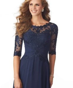 MGNY By Mori Lee - 71812 Beaded Embroidered Bateau Dress 11 MGNY By Mori Lee - 71812 Beaded Embroidered Bateau Dress