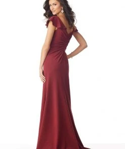 MGNY By Mori Lee - 71831 Ruched V-Neck Sheath Dress