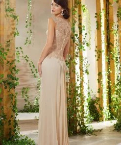 MGNY By Mori Lee - 71919 Embroidered Bateau Sheath Dress 8 MGNY By Mori Lee - 71919 Embroidered Bateau Sheath Dress