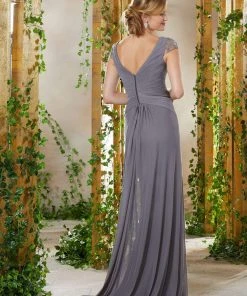 Formal Gowns MGNY By Mori Lee - 71923 Embroidered Pleated Sheath Dress