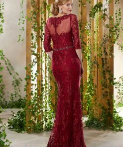 MGNY By Mori Lee - 71924 Embroidered V-neck Trumpet Dress