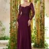 MGNY By Mori Lee - Beaded Embroidered Semi-Sweetheart Dress 71934SC - 1 Pc Eggplant In Size 4 Available Formal Gowns 2 MGNY By Mori Lee - Beaded Embroidered Semi-Sweetheart Dress 71934SC - 1 Pc Eggplant In Size 4 Available Formal Gowns
