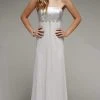 Milano Formals F1116 Long Empire Waist Spaghetti Strap Gown - 1 Pc Silver In Size 6 Available