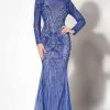 MNM Couture - 10593 Bejeweled Illusion Bateau Trumpet Dress Formal Gowns